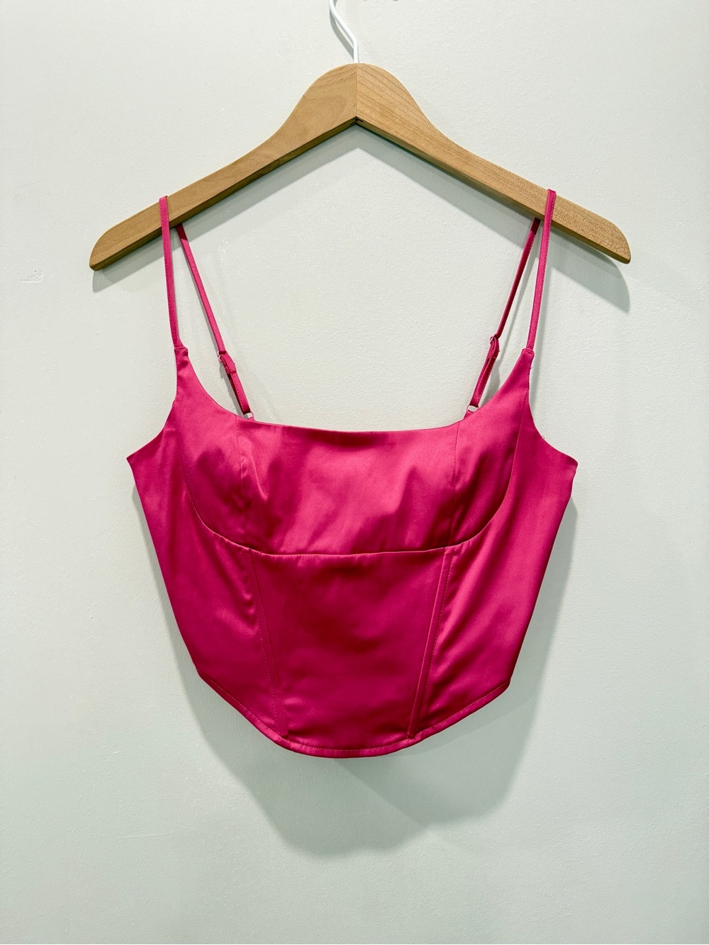 Glassons Fuchsia Satin Spaghetti Strap Corset Top
